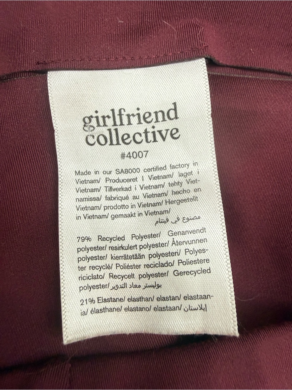 Girlfriend Collective Green And A Burgundy Pair High Rise Cropped Capri Sz(S) - Picture 4 of 10